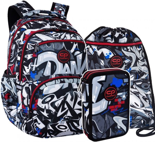 ZESTAW 3 el. Plecak CoolPack PICK  23 L graffiti, STREET ART (F099706SET3CZ)