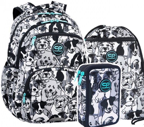ZESTAW 3 el. Plecak CoolPack PICK  23 L piesek, DOGS PLANET (F099708SET3CZ)