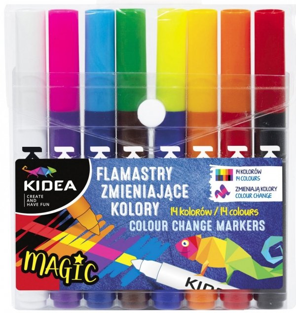 Flamastry Pisaki MAGIC zmieniające kolor 8 szt KIDEA (FZKKA)