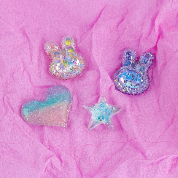 Magnesy kolorowe 4 szt BUNNY Króliczek Serce Gwiazdka KIDEA (MLB4KA)