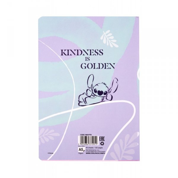 Zeszyt A5 w linię 60 kartek STITCH (74951)