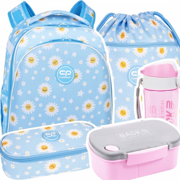 ZESTAW 5 el. Tornister Plecak CoolPack TURTLE  25 L stokrotki, DAISY SUN (F015834SET5CZ)