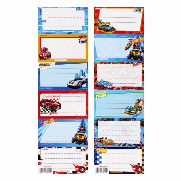 Nalepki naklejki na zeszyty STARPAK Hot Wheels 6 sztuk mix (536019)