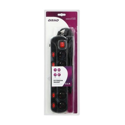 LISTWA ZASILAJĄCA &#039;MULTISWITCH&#039;, 6X2P+Z, KABEL 3X1,0M CZARNY
