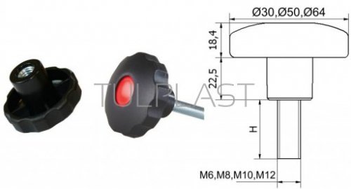 POKRĘTŁO GWIAZDKOWE POK 03 FI 50 M8*38 PP  828