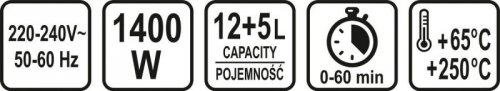 KOMBIWAR HALOGENOWY 17L, CZARNY