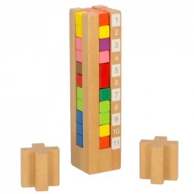 Klocki drewniane edukacyjne układanka Montessori kolorowe