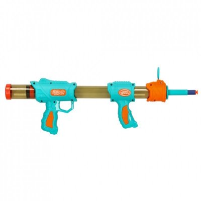 Pistolet na kulki karabin na piankowe naboje solidny dla dzieci gra 2w1 niebieski