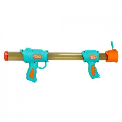 Pistolet na kulki karabin na piankowe naboje solidny dla dzieci gra 2w1 niebieski