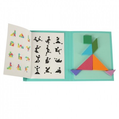 Tangram książeczka magnetyczna układanka montessori klocki gra logiczna 3D