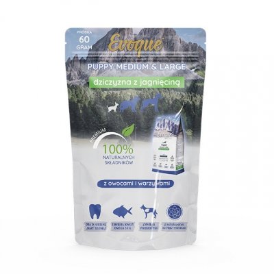 PRÓBKA Evoque Puppy Dziczyzna z jagnięciną M&L Super Premium 60g