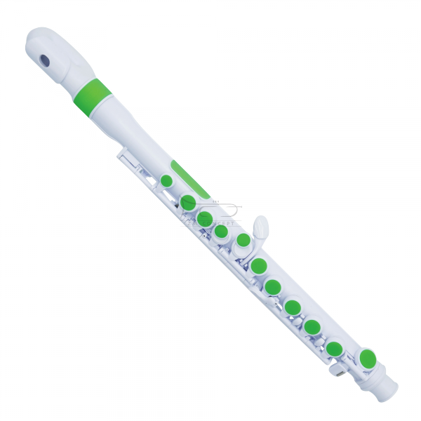NUVO jFlute flet dziecięcy, nowy typ główki, biało-zielony, w stroju C, zestaw standard z futerałem