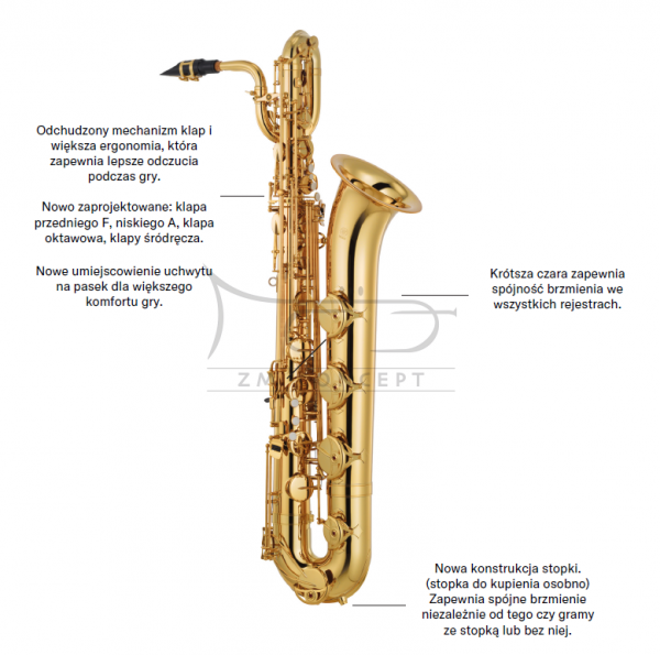 YAMAHA saksofon barytonowy Eb YBS-480S posrebrzany, z futerałem