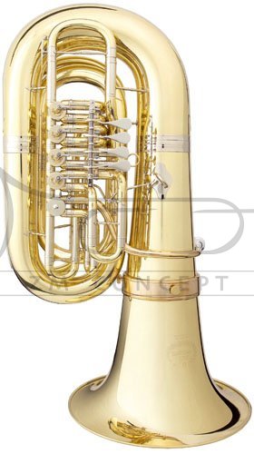 B&amp;S tuba C Perantucci 3098-1-0GB PT-6, lakierowana, 5 wentyli obrotowych, z futerałem gig bag
