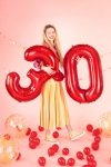 Balon foliowy Cyfra ''6'', 86cm, czerwony