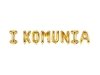Balon foliowy ''I Komunia'', 260x40 cm, złoty (1 karton / 50 szt.)