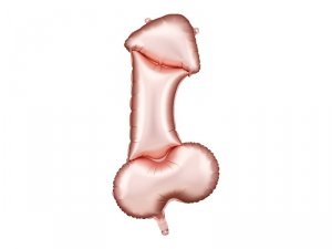 Balon foliowy Penis, 55.5x112 cm, różowe złoto (1 karton / 50 szt.)