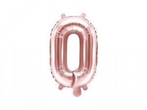 Balon foliowy Litera ''O'', 35cm, różowe złoto