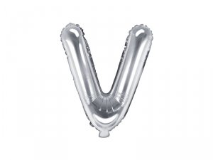 Balon foliowy Litera ''V'', 35cm, srebrny
