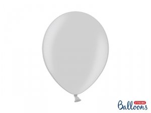 Balony Strong 30cm, Metallic Silver Snow (1 op. / 100 szt.)