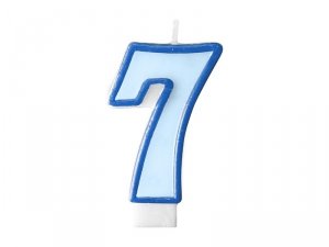 Świeczka urodzinowa Cyferka 7, niebieski, 7cm