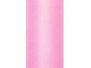 Tiul gładki, j. różowy, 0,15 x 9m (1 szt. / 9 mb.)