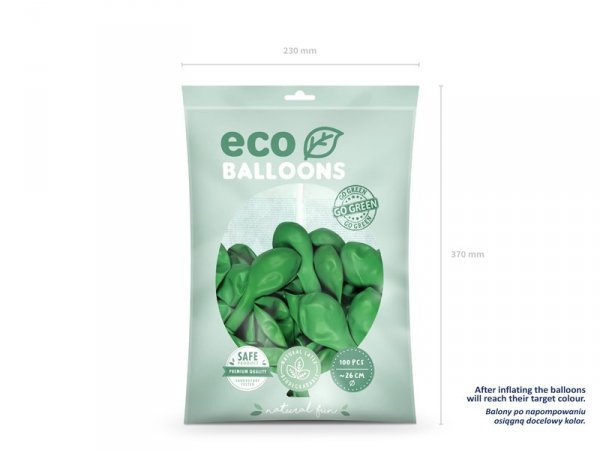 Balony Eco 26cm pastelowe, zielona trawa (1 op. / 100 szt.)