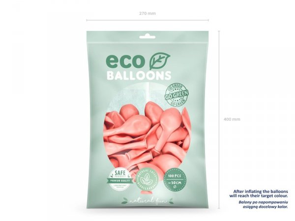 Balony Eco 30cm metalizowane, różowe złoto (1 op. / 100 szt.)