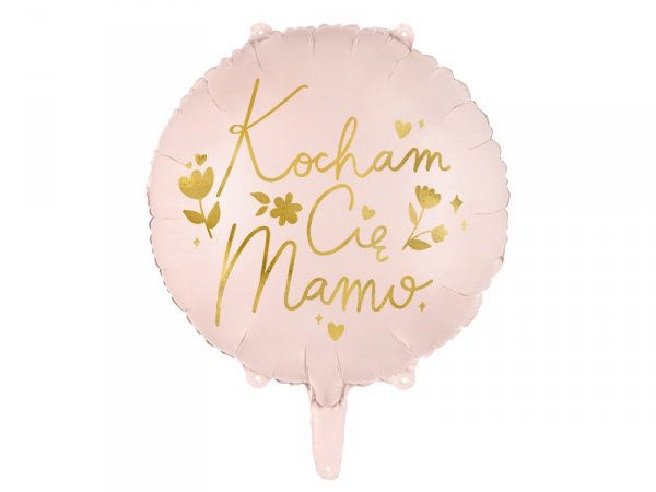 Balon foliowy Kocham Cię Mamo, 45 cm, różowy