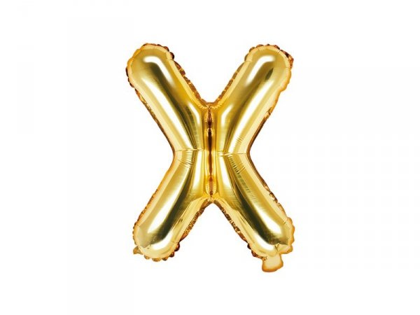 Balon foliowy Litera ''X'', 35cm, złoty
