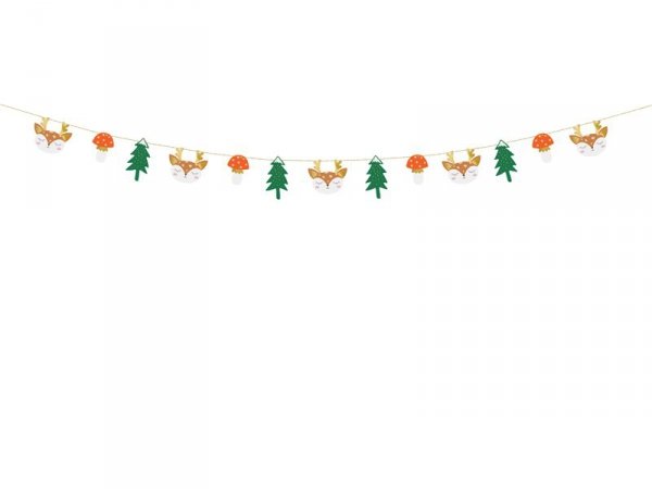 Girlanda papierowa Las, mix, 1.7m