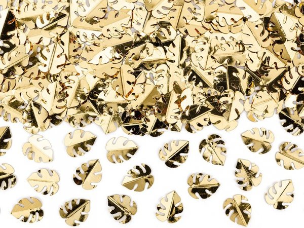 Konfetti metalizowane Liście, złoty, 15g