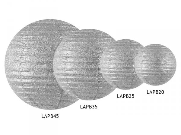 Lampion brokatowy, srebrny, 45cm