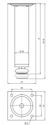 Nóżka meblowa okrągła D-737 150mm Aluminium