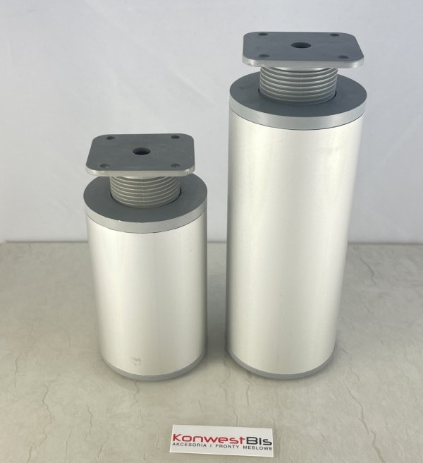 Nóżka meblowa okrągła fi60mm 100mm Aluminium