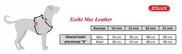 Zolux Szelki Mac Leather 25 mm pomarańcz