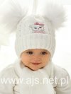 Komplet AJS 48-306 Czapka+szalik dziewczęcy