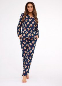 Piżama Cornette 482/459 Teddy 5 dł/r Christmas S-2XL damska rozpinana