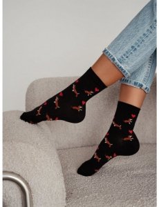 Skarpety Milena 0200-201 Jamniki Walentynki 37-41