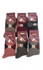 Skarpety WiK GNG art.003/21G Wool Romb z kwiatuszkiem frotta 35-42