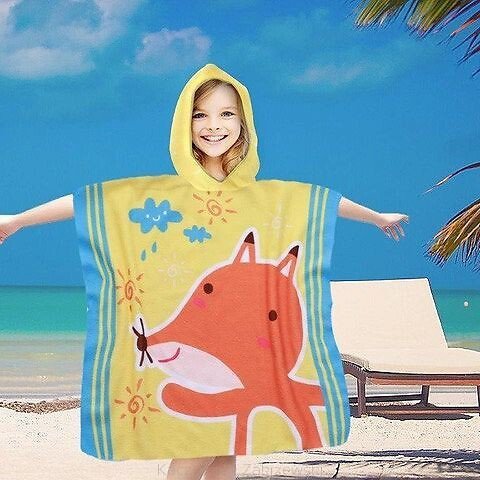 PonchoCotton World Plażowe Dziecięce z kapturem 60x60