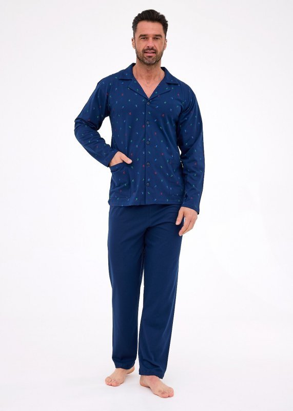Piżama Cornette 114/79 dł/r 3XL-5XL  męska rozpinana