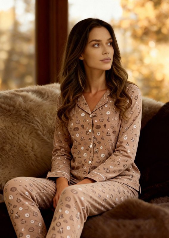 Piżama Cornette 482/434 Smile 4 dł/r 3XL-5XL damska rozpinana