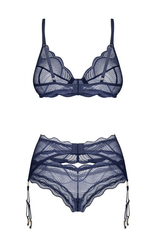 Komplet Obsessive Nightly Blue 3-PCS Set XS-2XL