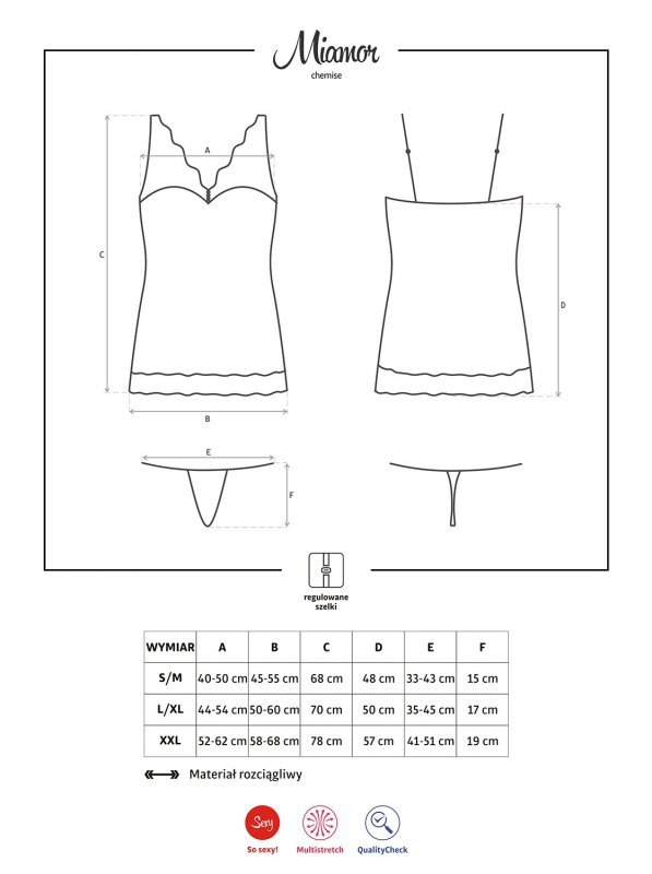 Koszula Obsessive Miamor Chemise S-XL