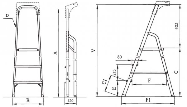 Drabina domowa aluminiowa ALW04