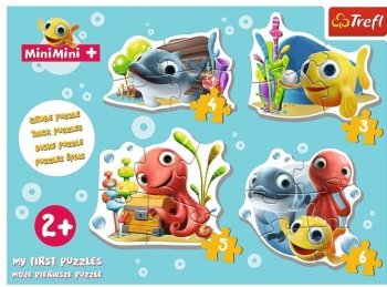 MiniMini Wesoła Rybka. Puzzle 4 w 1