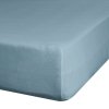Prześcieradło jersey z gumką 180x200 cm z bawełny kolor niebieski 125 g/m2 Design 91