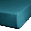 Prześcieradło jersey z gumką 140x200 cm z bawełny kolor turkusowy 125 g/m2 Design 91 