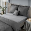 Prześcieradło jersey z gumką 160x200 cm z bawełny kolor stalowy 125 g/m2 Design 91